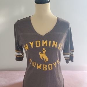 WYOMING COWBOYS V NECK SHIRT
